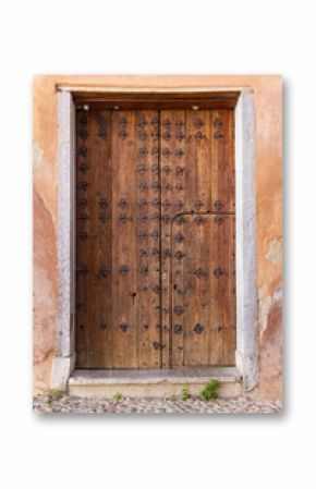 Albaicin, Province of Granada, Andalusia, Spain. An old wooden door.