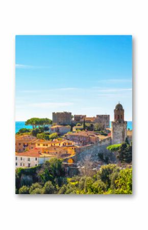 Castiglione della Pescaia, old town and sea. Maremma Tuscany, Italy