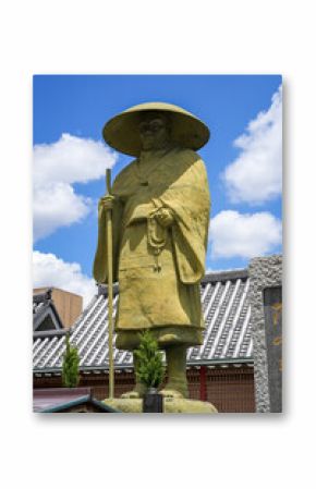 Statue of monk Shinran at Shitenno-ji Temple in Osaka, Japan