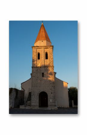 Medieval Roman church in Krk old town, Krk Island, Croatia