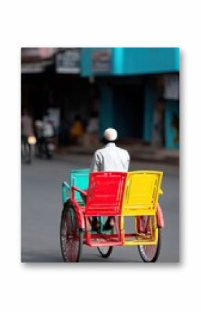 Rickshaw Driver in Busy Patna Street Traffic
