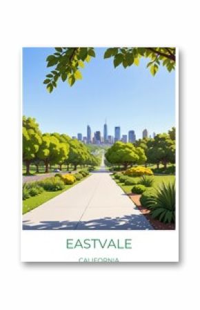 Eastvale California United states Travel Poster Illustration Print Decor Gift Canvas Wall Art Gift