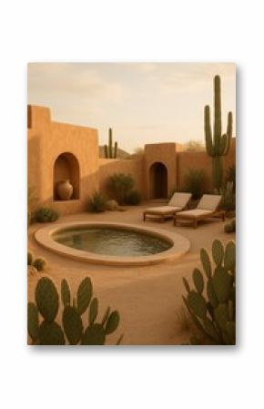 Luxurious desert oasis with a tranquil pool. Perfect for relaxation and a serene getaway.