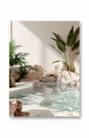 Wallpaper of Hot Springs Surrounded By Rocks And Plants