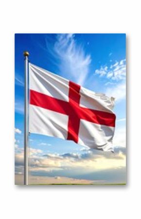 Flag waving in a field