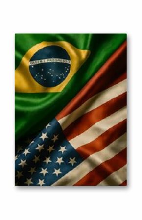 Brazil usa flags collaboration partnership international relations trade agreement diplomacy countries together
