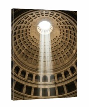Ancient Roman architecture features a circular in a monumental dome.