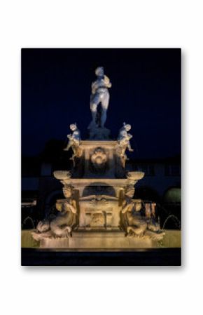 Evening photograph of Neptune Statue Fountain in Palos Verdes California