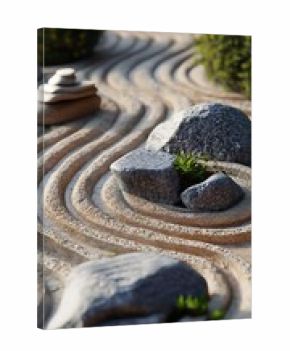 Zen garden design pattern stones