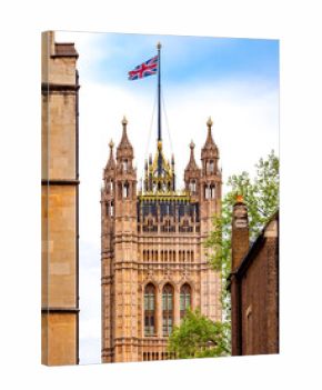 Victoria tower of Westminster palace (Houses of Parliament), London, UK