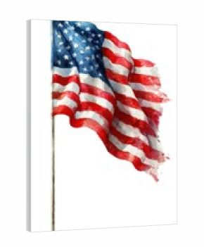American flag waving in a gentle breeze, symbolizing national pride and unity in a sunlit outdoor setting