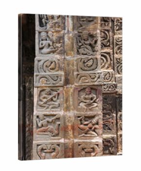 Carvings of Gana's on the Murlidhar Krishna Temple, Believed to be Temple Was Built by Pandava in the End of Dwaparayuga, Naggar, Kullu, Himachal Pradesh, India.