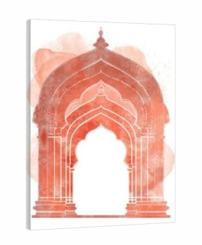 Minimal indian arch architecture building spirituality.
