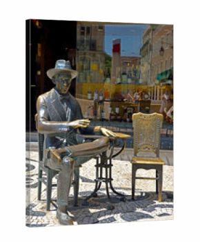 statue of Fernando Pessoa is a bronze statue in Lisbon, Portugal, placed at the Chiado Square, in front of the coffeehouse Café A Brasileira 