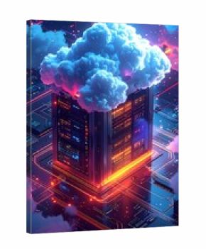 Futuristic server cloud concept