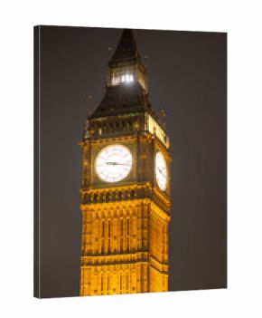 Big Ben Clock Tower Illuminated at Night, London
