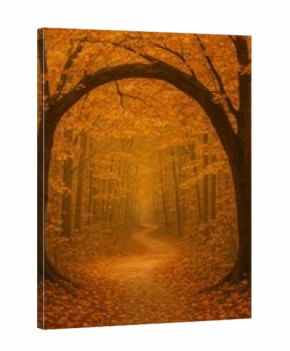 [golden forest arch over trail mobile wallpaper]
