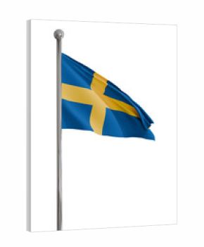 sweden flag flying, transparent background