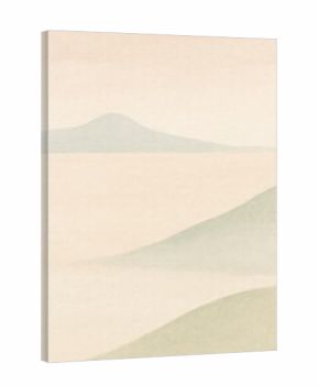 Minimalist pastel mountain landscape.