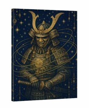 Intricate samurai celestial illustration.