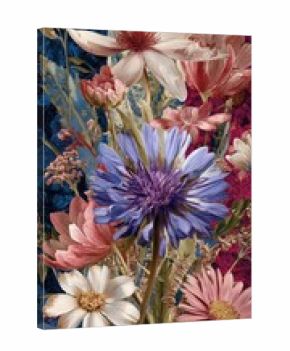 France flag flowers pattern art.