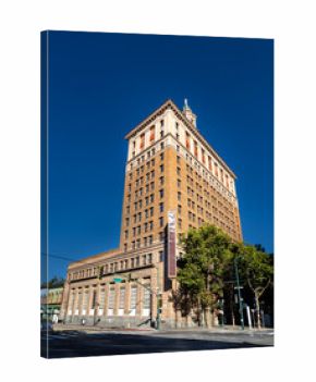 Renaissance Revival Bank of Italy Historic Building in downtown San Jose, California, United States, completed in 1926. This early skyscraper represents the city's architectural transition into the