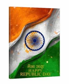 Indian republic day celebration with flag and wishes