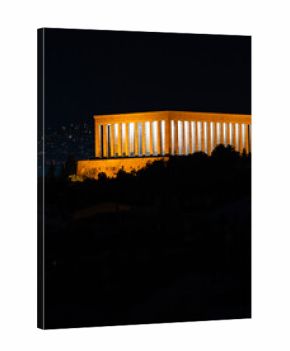   Anitkabir Mausoleum in the Night Lights Photo, Ankara Turkey (Turkiye)  