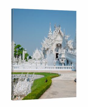 White temple wat rong khun in Chiang Rai, Thailand, stunning architectural Buddhism
