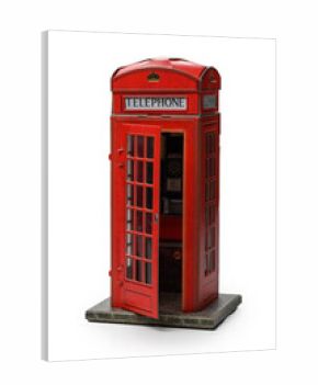 Model of iconic British red telephone booth K6