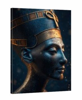 Gilded Ancient Egyptian Queen Bust Closeup