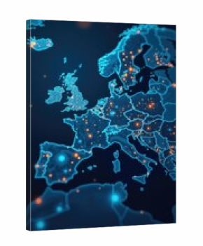 A map of Europe with many points or markers