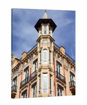 Valencia city, Spain. Unusual old apartment building, vintage residential architecture.