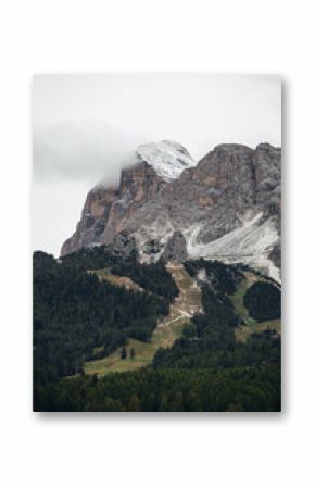 Dolomite mountains in Austria among the clouds