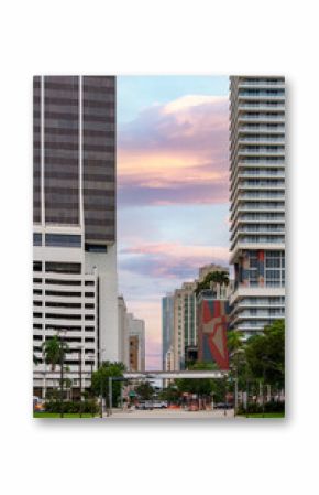 View of Flagler Street from Bayfront Park Miami