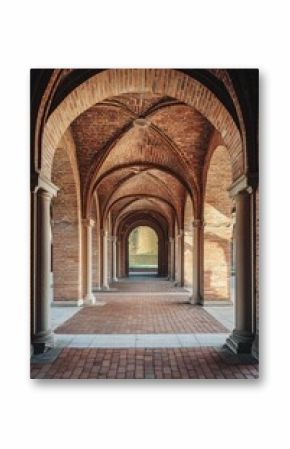 Brick Walkway Arches Columns Building