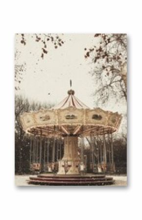 Merry-go-round sitting in winter park