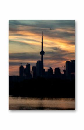 View of Toronto Downtown skyline at sunset.