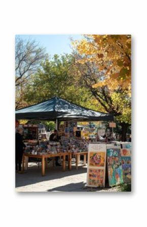 Vibrant Artisan Market Under Clear Skies – Ideal for Christmas and Thanksgiving Celebrations