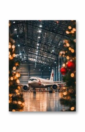 Festive Hangar Decorated for the Holiday Season