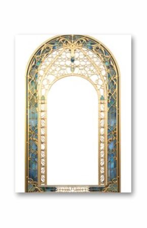 Minimal unicorn arch art nouveau architecture glass gold.