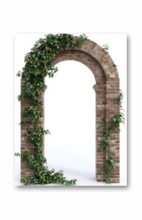 Brick wall arch architecture flower.