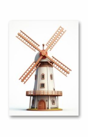 Windmill machine white background architecture.