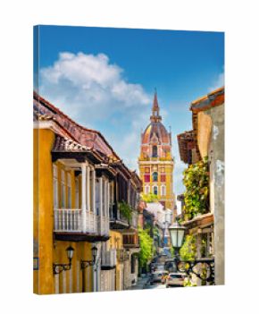 The Cathedral of St. Catherine of Alexandria (Catedral de Santa Catalina de Alejandría), dominating the skyline of the UNESCO-listed old town of Cartagena, Colombia