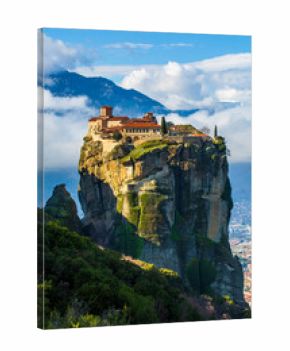 Meteora is a rocky region with monasteries near the town of Kalambaka in Greece.