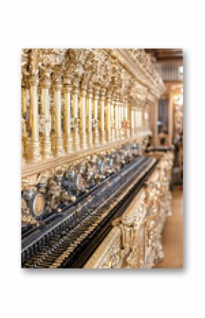 Ornate Gold Bar Counter with Intricate Details