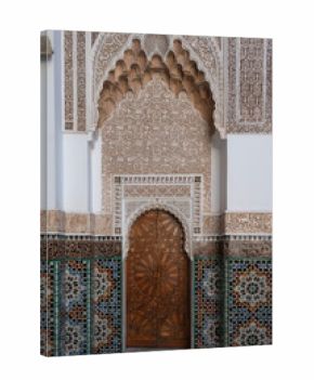 Architectural details of Madrasa Ben Youssef, Marrakesh, Morocco