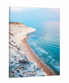 Stair of the turks, White Scala dei turchi in Agrigento, Sicily. White rocky cliff on the coast in the of Porto Empedocle