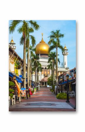 Street view of Arab Street with Masjid Sultan located in the Kampong Glam neighborhood, Singapore