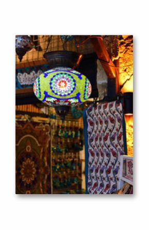 Turkish lanterns at the  Paspatur old town bazaar in Fethiye. Turkey